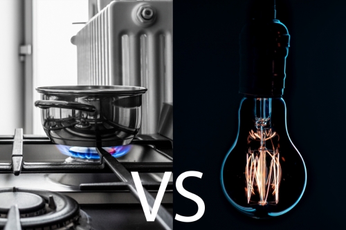 The cost of gas vs the cost of electricity