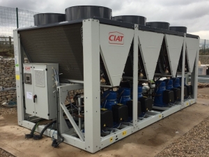 Air source heat pump installation for new garden centre